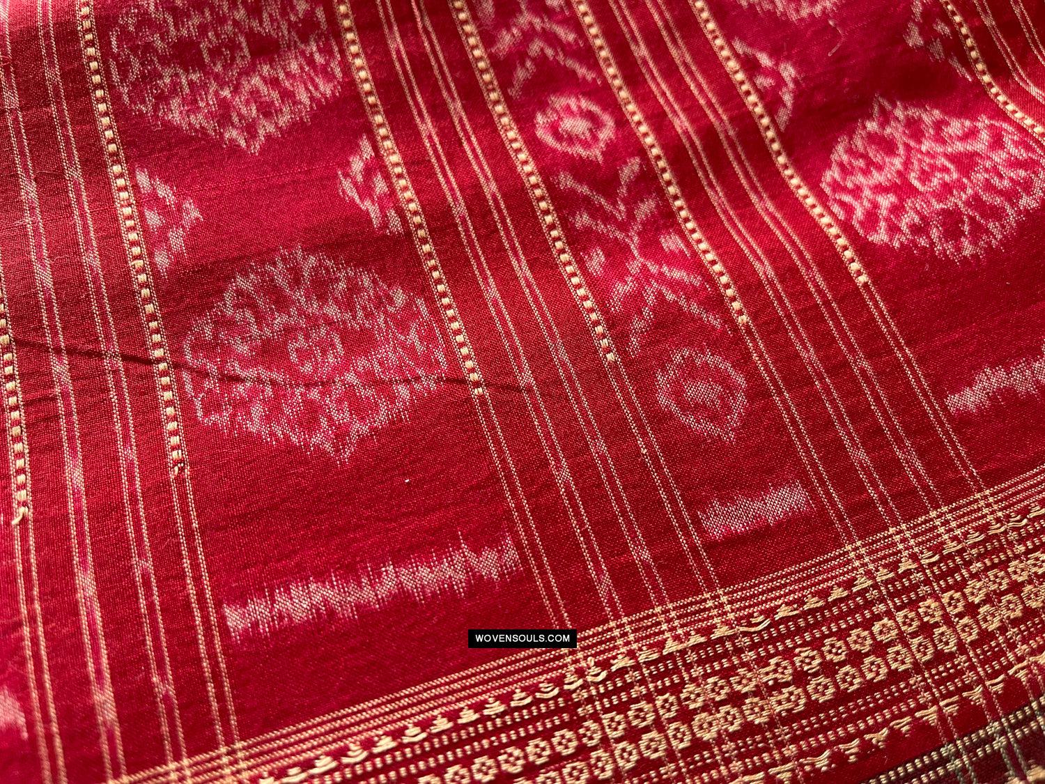 1680 Ikat Cotton Handloom Sari Orissa-WOVENSOULS Antique Textiles & Art Gallery