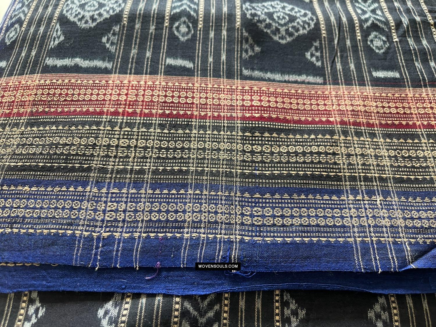 1680 Ikat Cotton Handloom Sari Orissa-WOVENSOULS Antique Textiles & Art Gallery