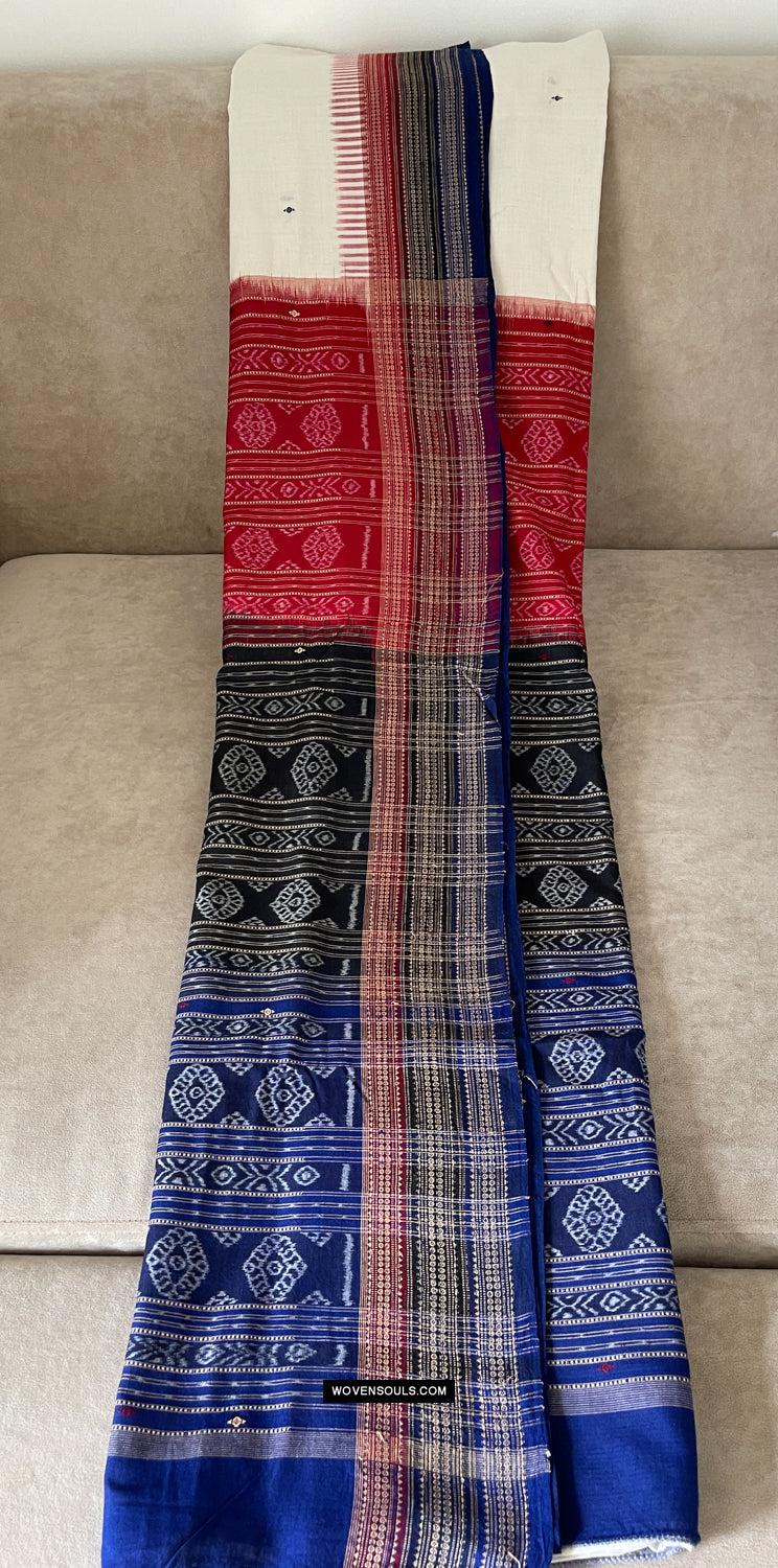 1680 Ikat Cotton Handloom Sari Orissa-WOVENSOULS Antique Textiles & Art Gallery