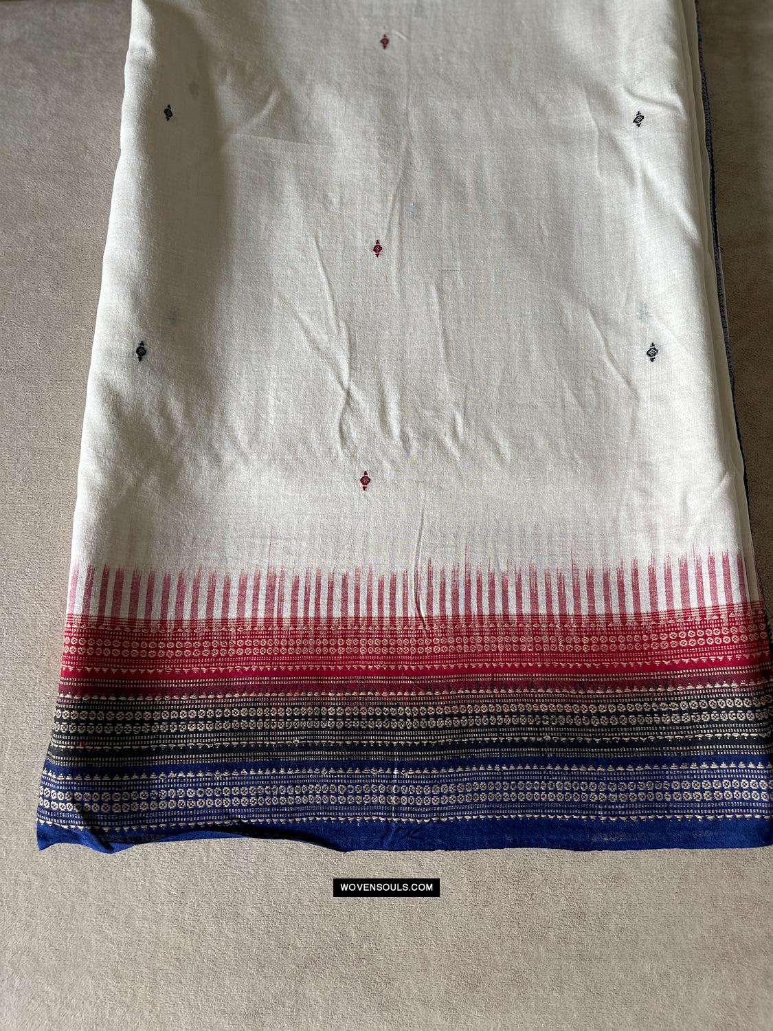 1680 Ikat Cotton Handloom Sari Orissa-WOVENSOULS Antique Textiles & Art Gallery