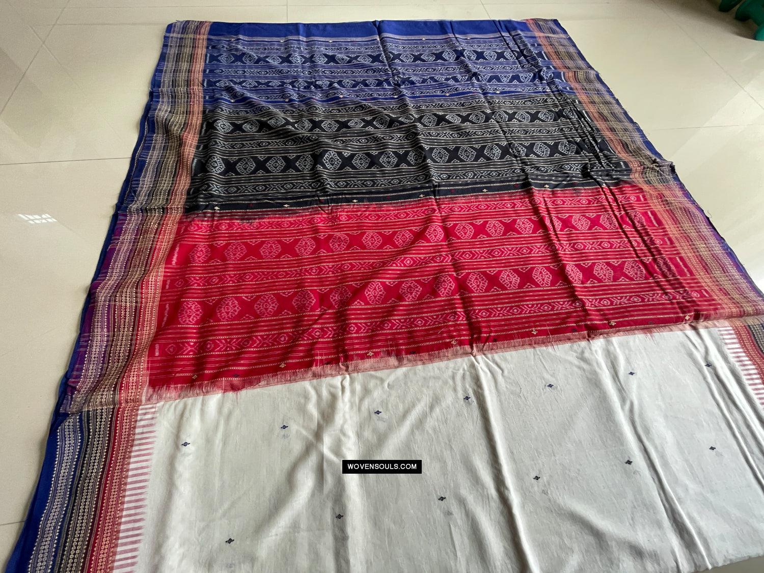1680 Ikat Cotton Handloom Sari Orissa-WOVENSOULS Antique Textiles & Art Gallery