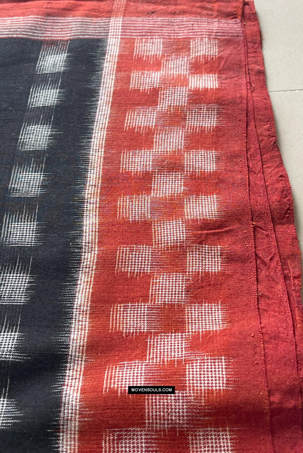 1681 Handwebstuhl aus Ikat-Baumwolle Sari Pochampally-WOVENSOULS Galerie für antike Textilien und Kunst