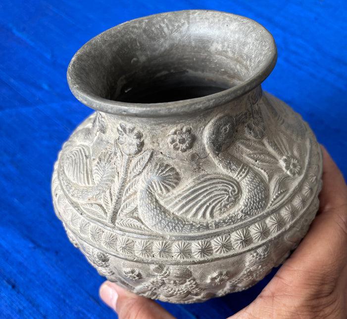 1682 Terracotta Vase w Dancers & Musicians-WOVENSOULS Antique Textiles & Art Gallery