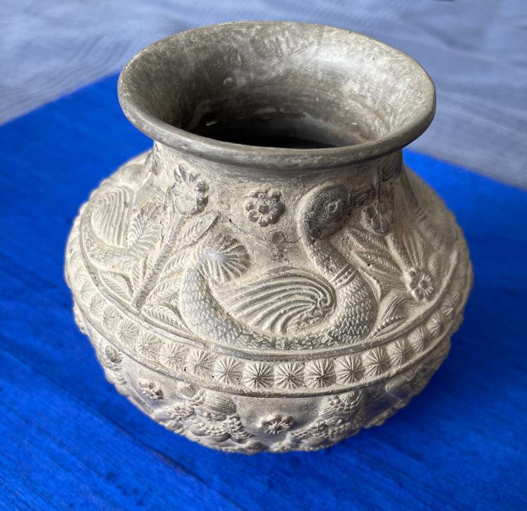 1682 Terracotta Vase w Dancers & Musicians-WOVENSOULS Antique Textiles & Art Gallery