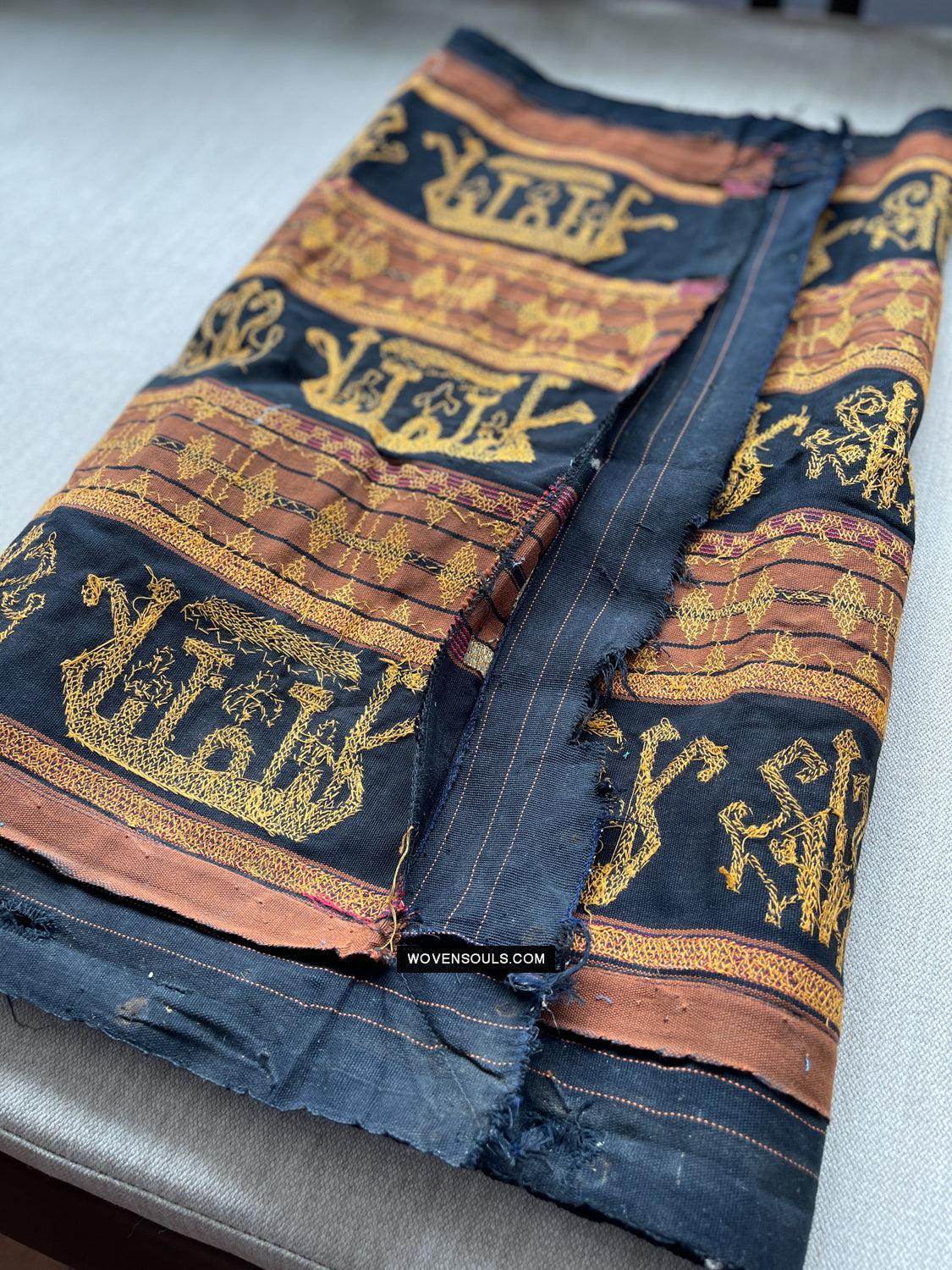 1686 Rare Antique Kain Tapis Tampan Ship Cloth-WOVENSOULS Antique Textiles & Art Gallery