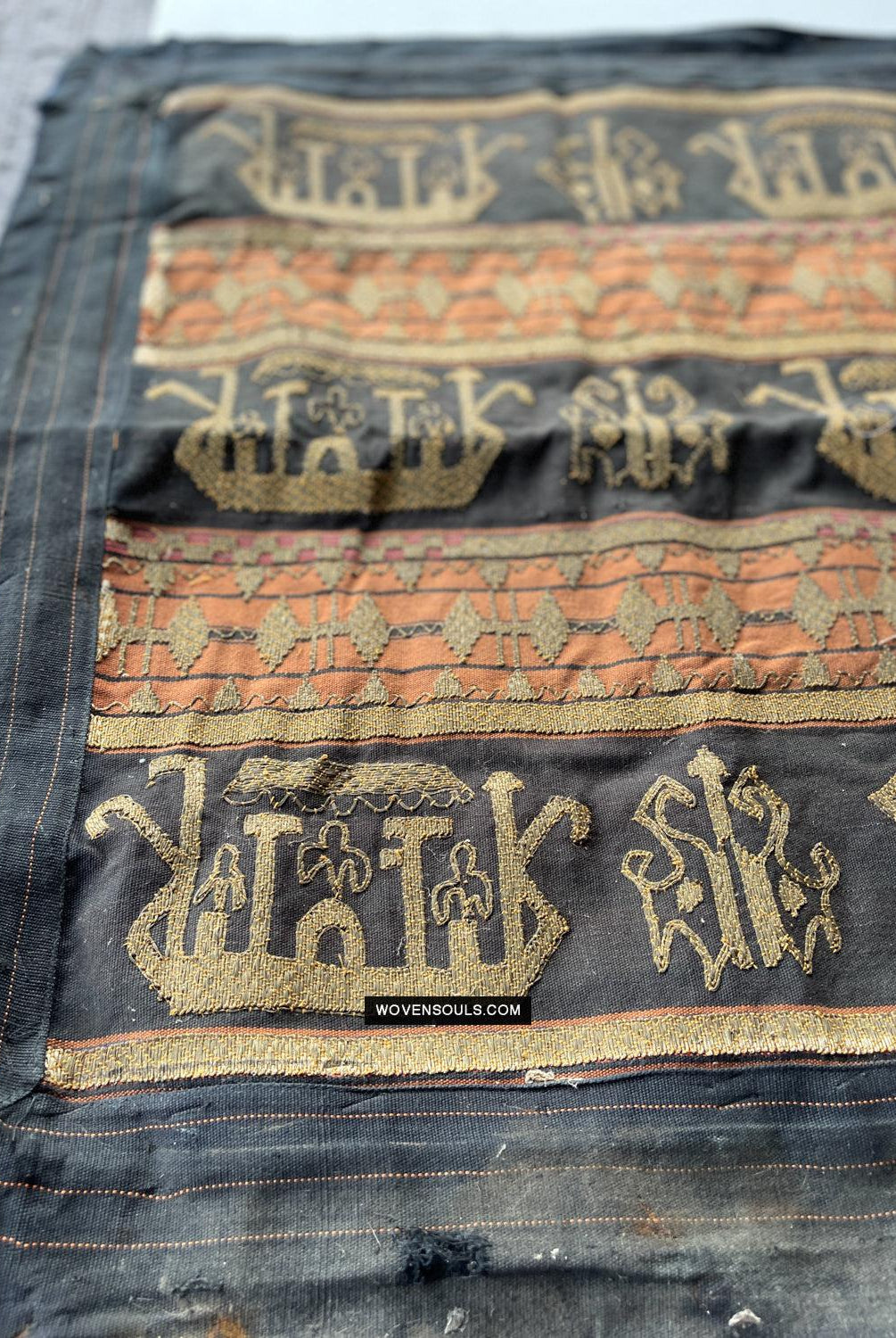 1686 Rare Antique Kain Tapis Tampan Ship Cloth-WOVENSOULS Antique Textiles & Art Gallery