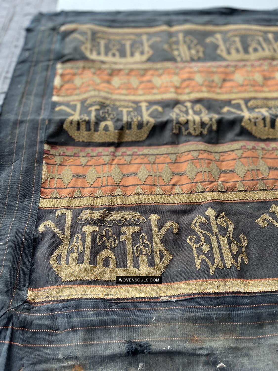 1686 Rare Antique Kain Tapis Tampan Ship Cloth-WOVENSOULS Antique Textiles & Art Gallery