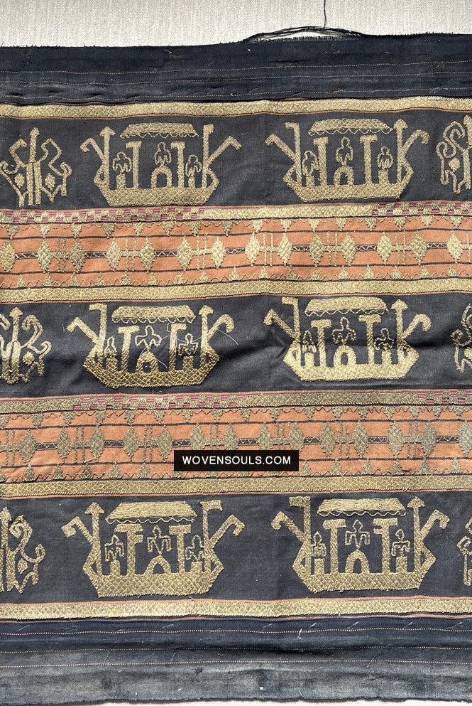 1686 Rare Antique Kain Tapis Tampan Ship Cloth-WOVENSOULS Antique Textiles & Art Gallery