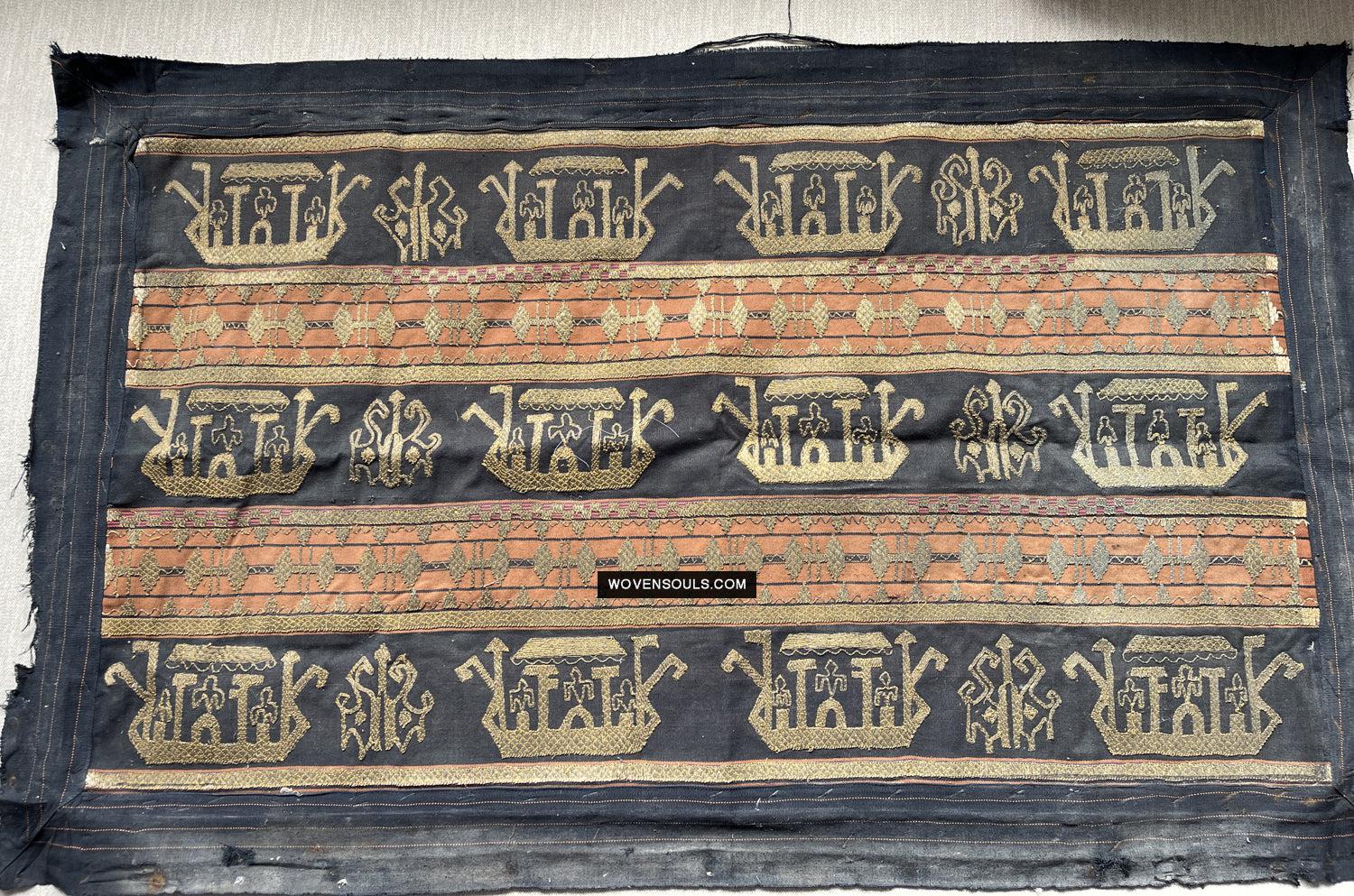 1686 Rare Antique Kain Tapis Tampan Ship Cloth-WOVENSOULS Antique Textiles & Art Gallery