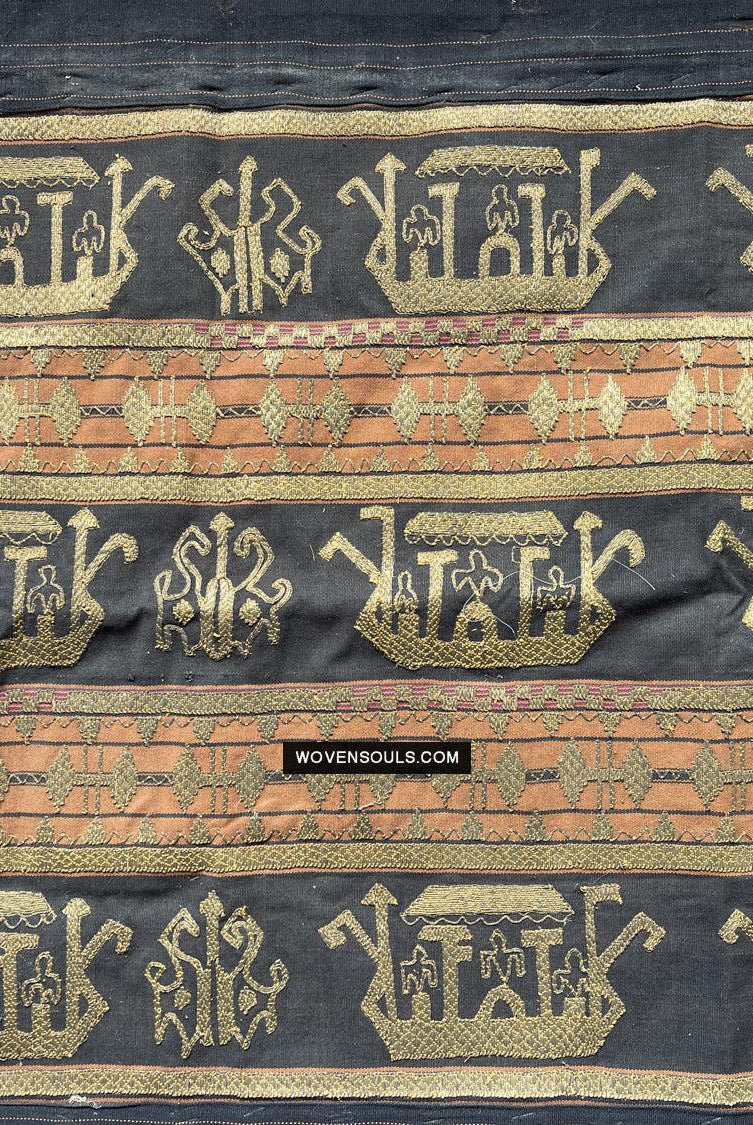 1686 Rare Antique Kain Tapis Tampan Ship Cloth-WOVENSOULS Antique Textiles & Art Gallery