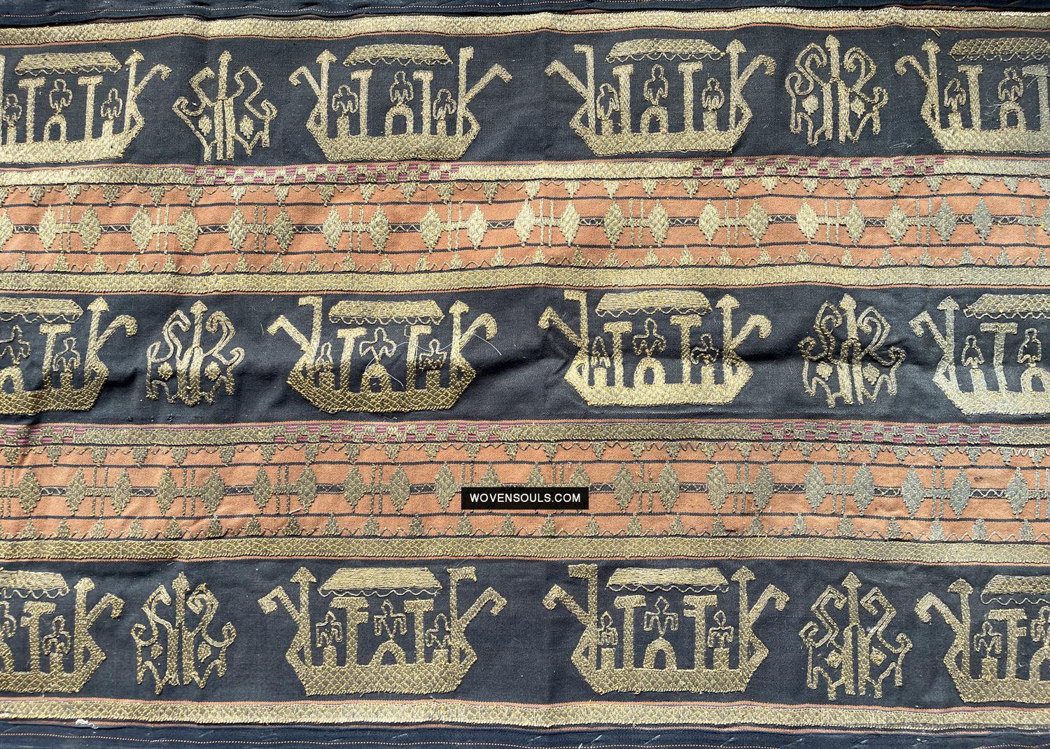 1686 Rare Antique Kain Tapis Tampan Ship Cloth-WOVENSOULS Antique Textiles & Art Gallery