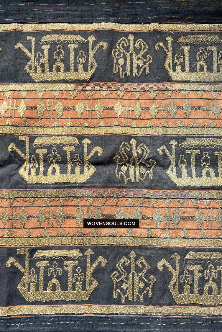 1686 Rare Antique Kain Tapis Tampan Ship Cloth-WOVENSOULS Antique Textiles & Art Gallery