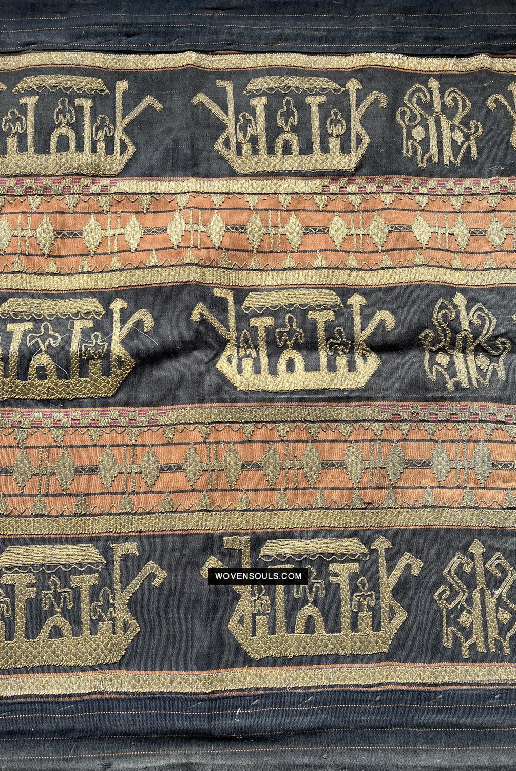 1686 Rare Antique Kain Tapis Tampan Ship Cloth-WOVENSOULS Antique Textiles & Art Gallery