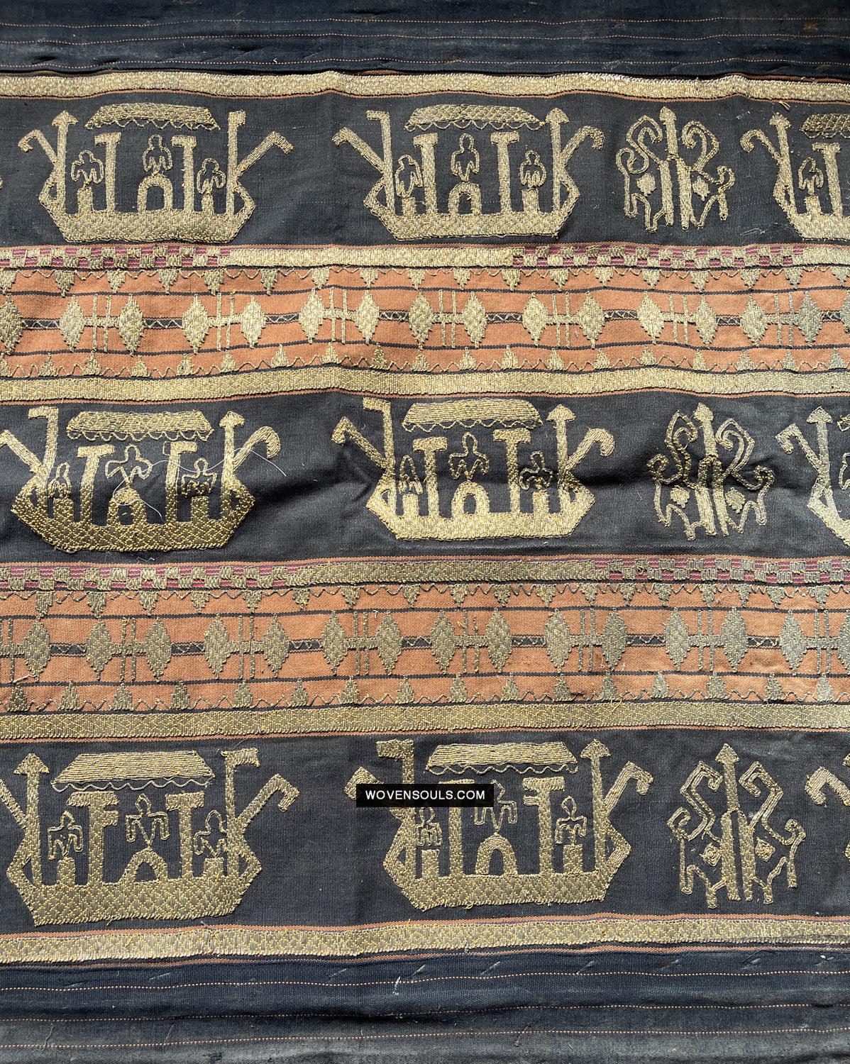 1686 Rare Antique Kain Tapis Tampan Ship Cloth-WOVENSOULS Antique Textiles & Art Gallery