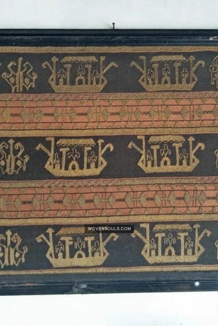 1686 Rare Antique Kain Tapis Tampan Ship Cloth-WOVENSOULS Antique Textiles & Art Gallery