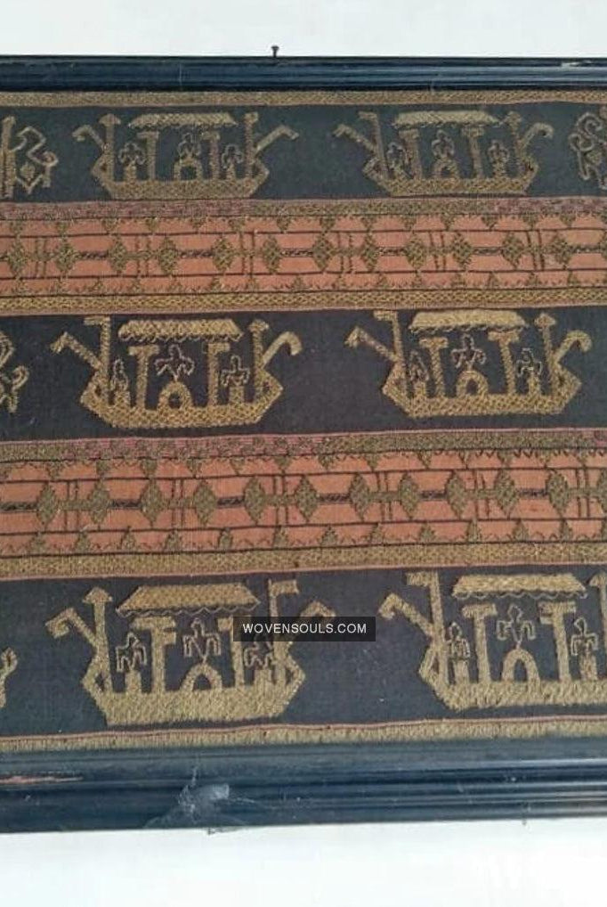 1686 Rare Antique Kain Tapis Tampan Ship Cloth-WOVENSOULS Antique Textiles & Art Gallery