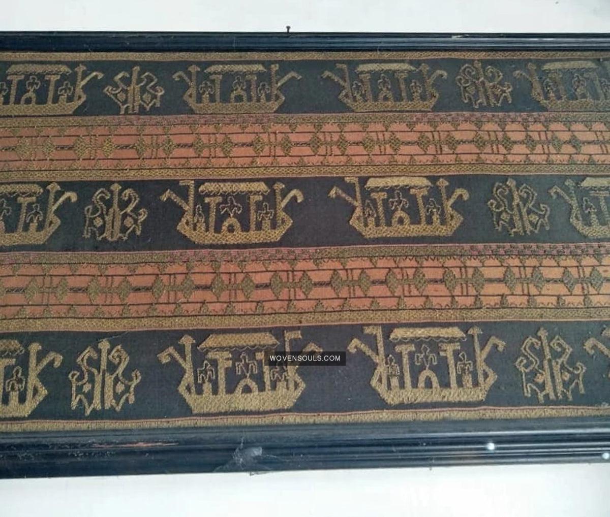 1686 Rare Antique Kain Tapis Tampan Ship Cloth-WOVENSOULS Antique Textiles & Art Gallery