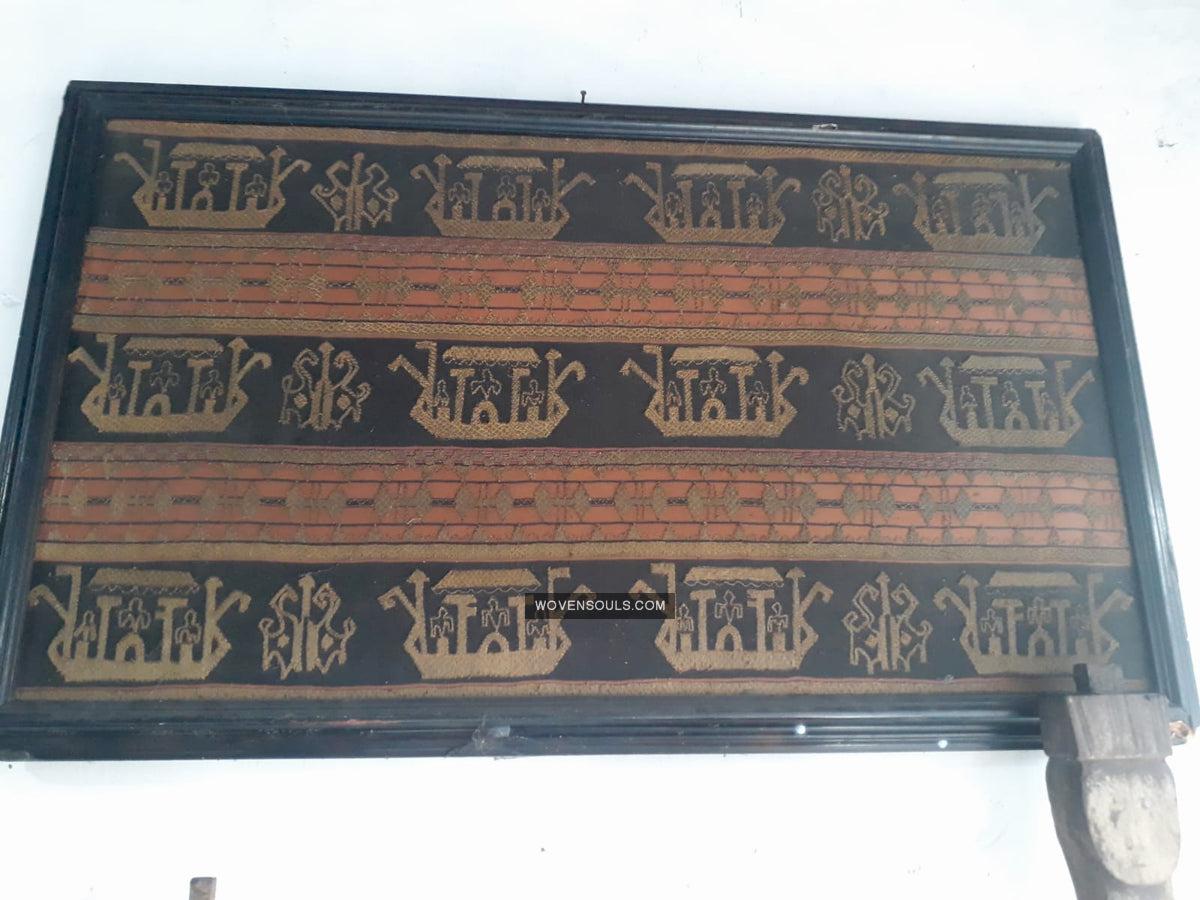 1686 Rare Antique Kain Tapis Tampan Ship Cloth-WOVENSOULS Antique Textiles & Art Gallery