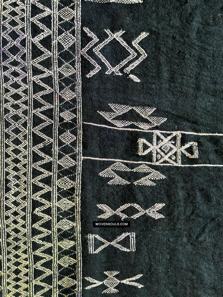 1688 SOLD Antique Mahmoudi Blue Bakhnoug Shawl - Textile Art Masterpiece-WOVENSOULS Antique Textiles & Art Gallery