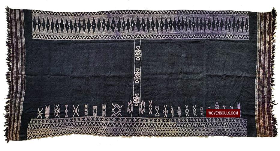 1688 SOLD Antique Mahmoudi Blue Bakhnoug Shawl - Textile Art Masterpiece-WOVENSOULS Antique Textiles & Art Gallery