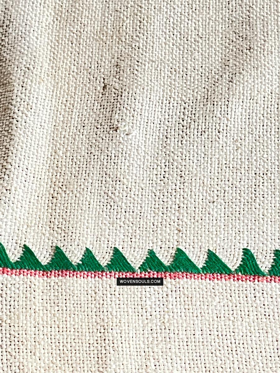 1691 Rare Vintage Orissa Odisha Gond Tribal Shawl w Yellow-WOVENSOULS Antique Textiles & Art Gallery