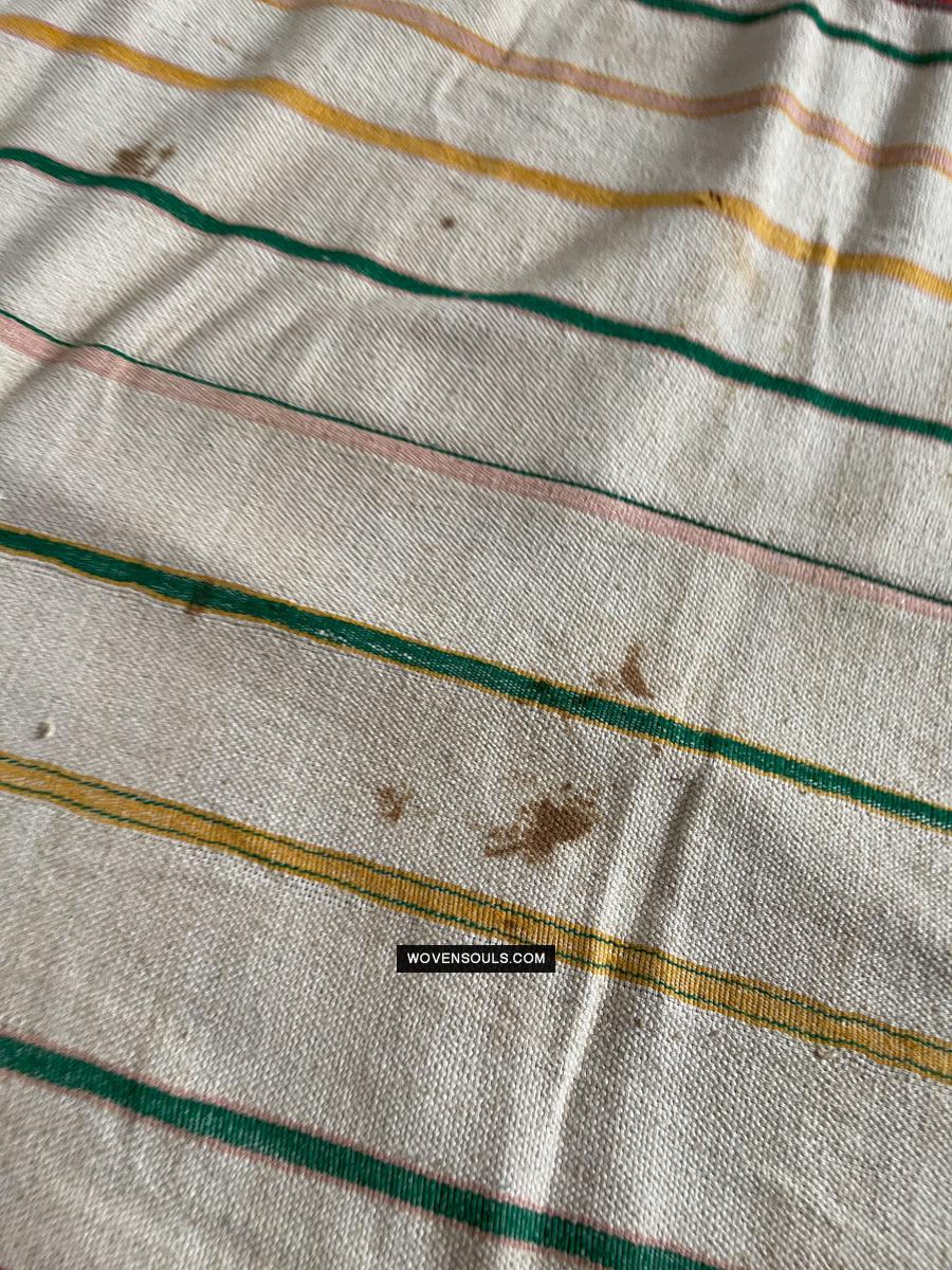 1692 Rare Exceptional Vintage Orissa Odisha Gond Tribal Shawl w Yellow-WOVENSOULS Antique Textiles & Art Gallery