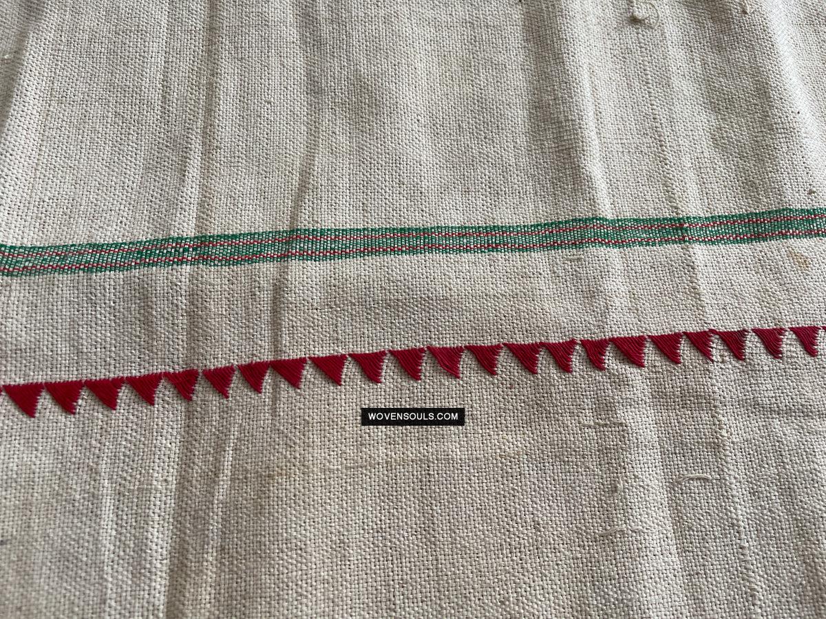 1693 Rare Vintage Orissa Odisha Gond Tribal Shawl-WOVENSOULS Antique Textiles & Art Gallery