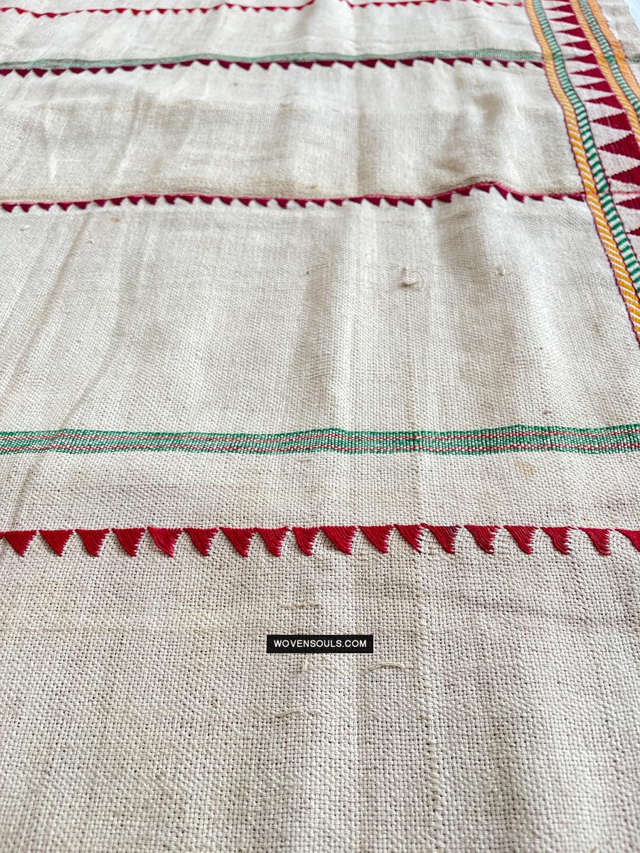 1693 Rare Vintage Orissa Odisha Gond Tribal Shawl-WOVENSOULS Antique Textiles & Art Gallery