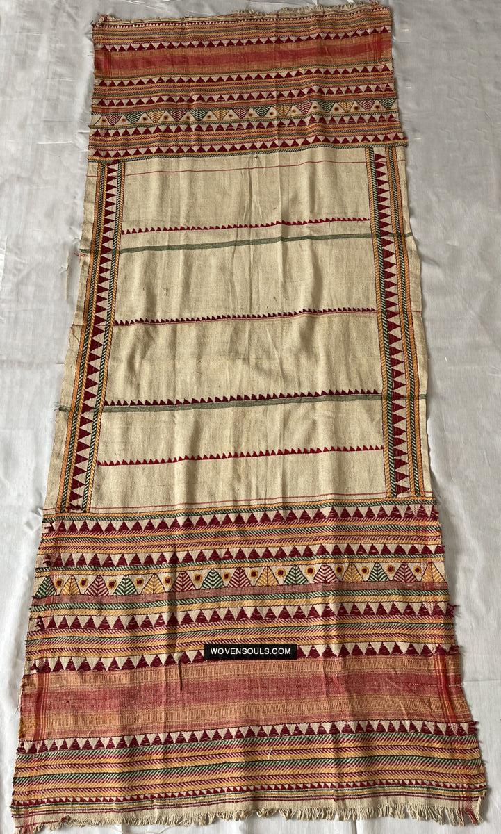 1693 Rare Vintage Orissa Odisha Gond Tribal Shawl-WOVENSOULS Antique Textiles & Art Gallery