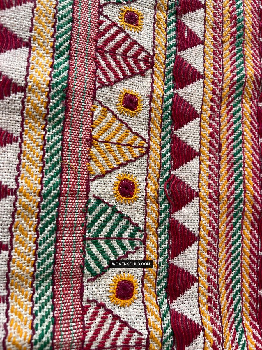 1693 Rare Vintage Orissa Odisha Gond Tribal Shawl-WOVENSOULS Antique Textiles & Art Gallery