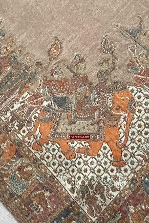 1694 SOLD Figurative Pashmina Shawl from Kashmir-WOVENSOULS Antique Textiles & Art Gallery