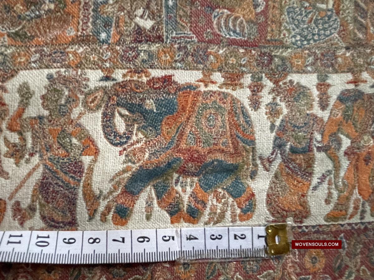 1694 SOLD Figurative Pashmina Shawl from Kashmir-WOVENSOULS Antique Textiles & Art Gallery