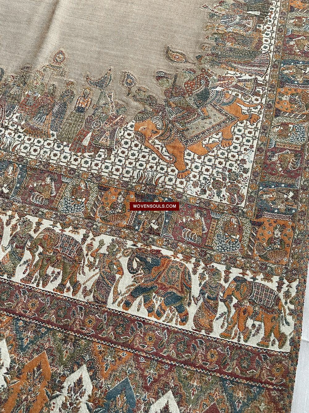 1694 SOLD Figurative Pashmina Shawl from Kashmir-WOVENSOULS Antique Textiles & Art Gallery