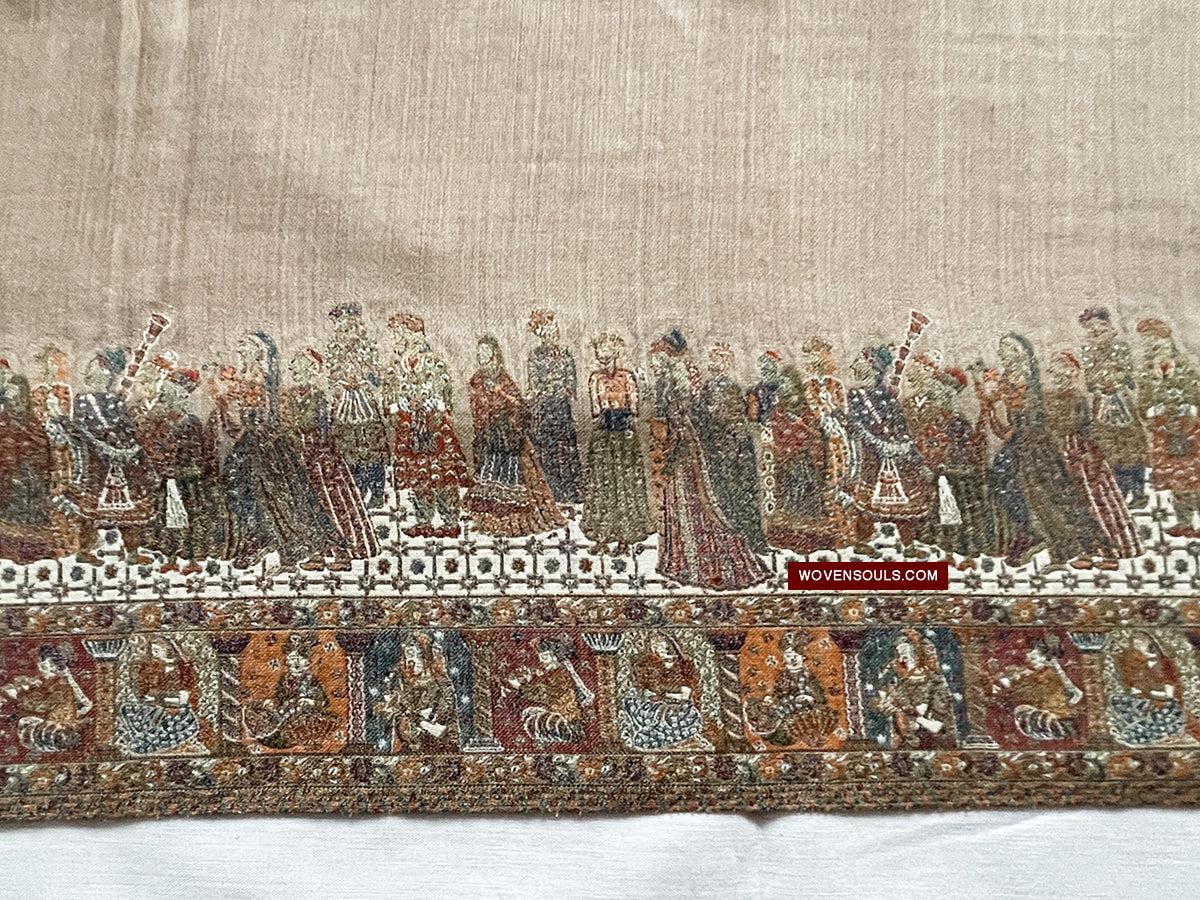 1694 SOLD Figurative Pashmina Shawl from Kashmir-WOVENSOULS Antique Textiles & Art Gallery