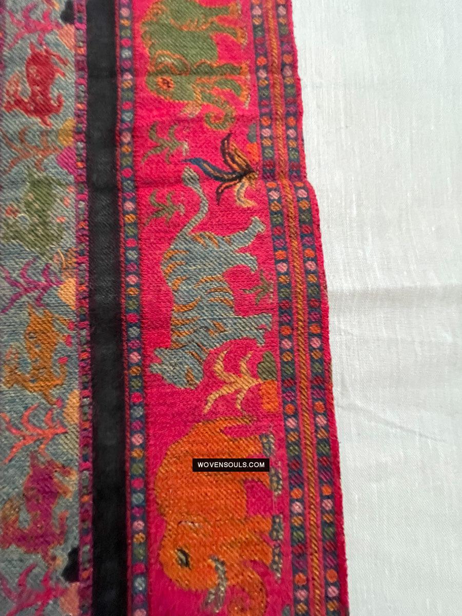 1696 SOLD Figurative Hunting Shawl from Kashmir-WOVENSOULS Antique Textiles & Art Gallery