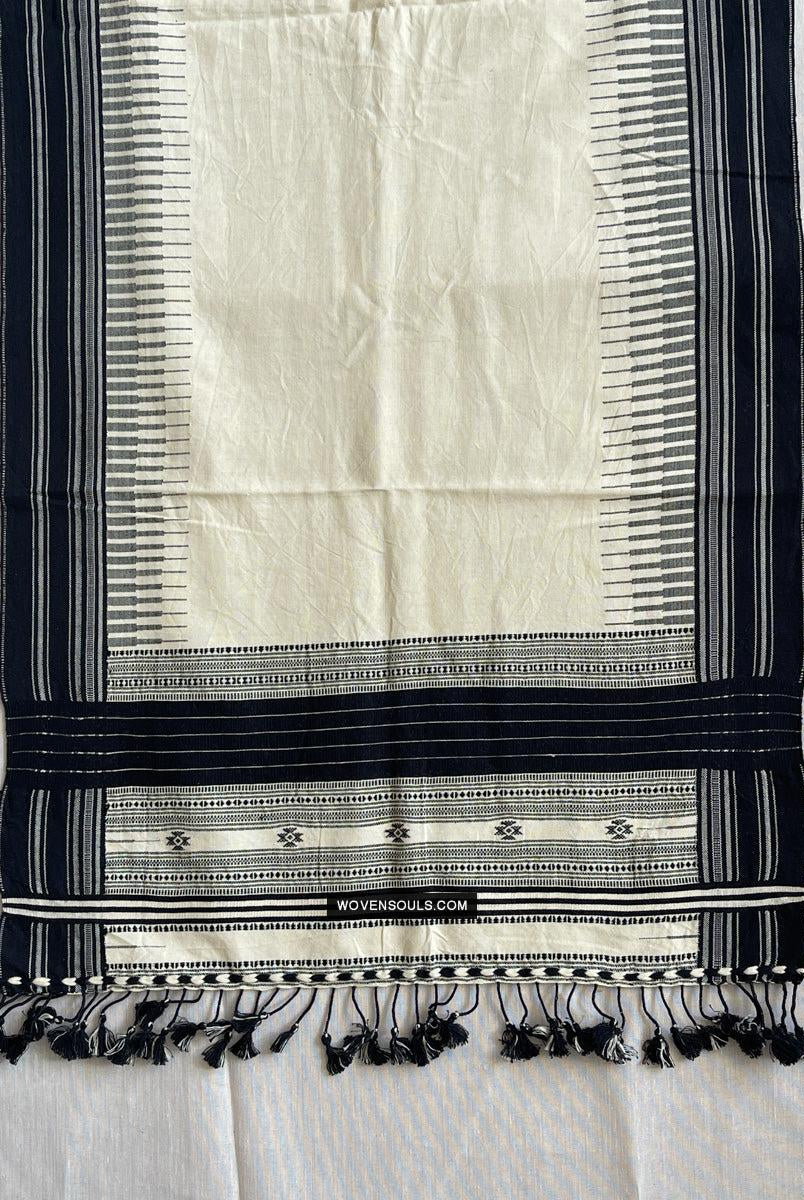 1701 Handwoven Gujarat Cotton Shawl / Stole - Recently Made-WOVENSOULS Antique Textiles & Art Gallery