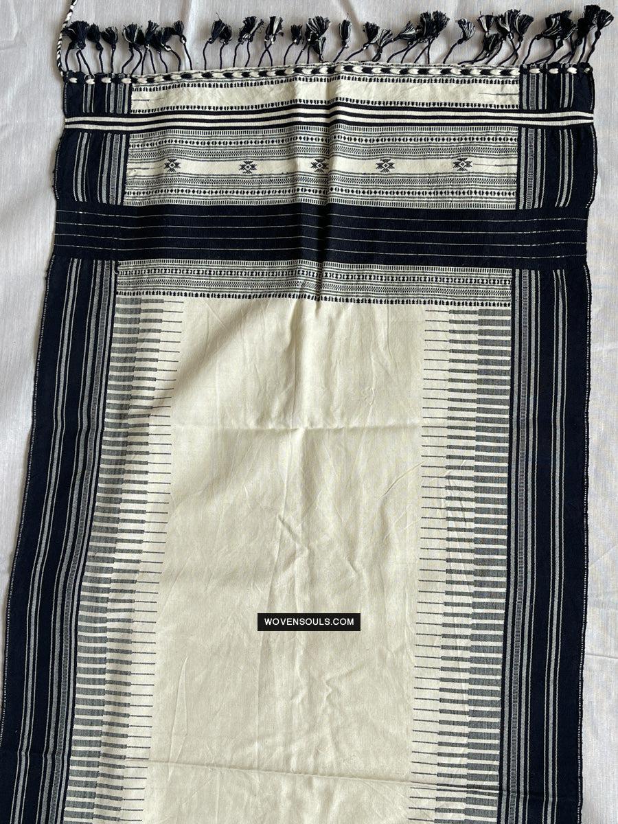 1701 Handwoven Gujarat Cotton Shawl / Stole - Recently Made-WOVENSOULS Antique Textiles & Art Gallery