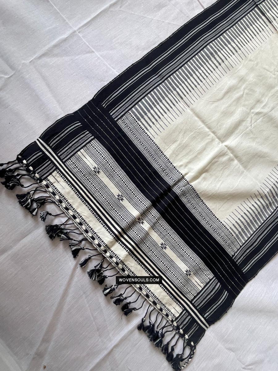 1701 Handwoven Gujarat Cotton Shawl / Stole - Recently Made-WOVENSOULS Antique Textiles & Art Gallery