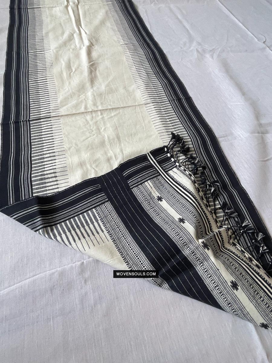 1701 Handwoven Gujarat Cotton Shawl / Stole - Recently Made-WOVENSOULS Antique Textiles & Art Gallery