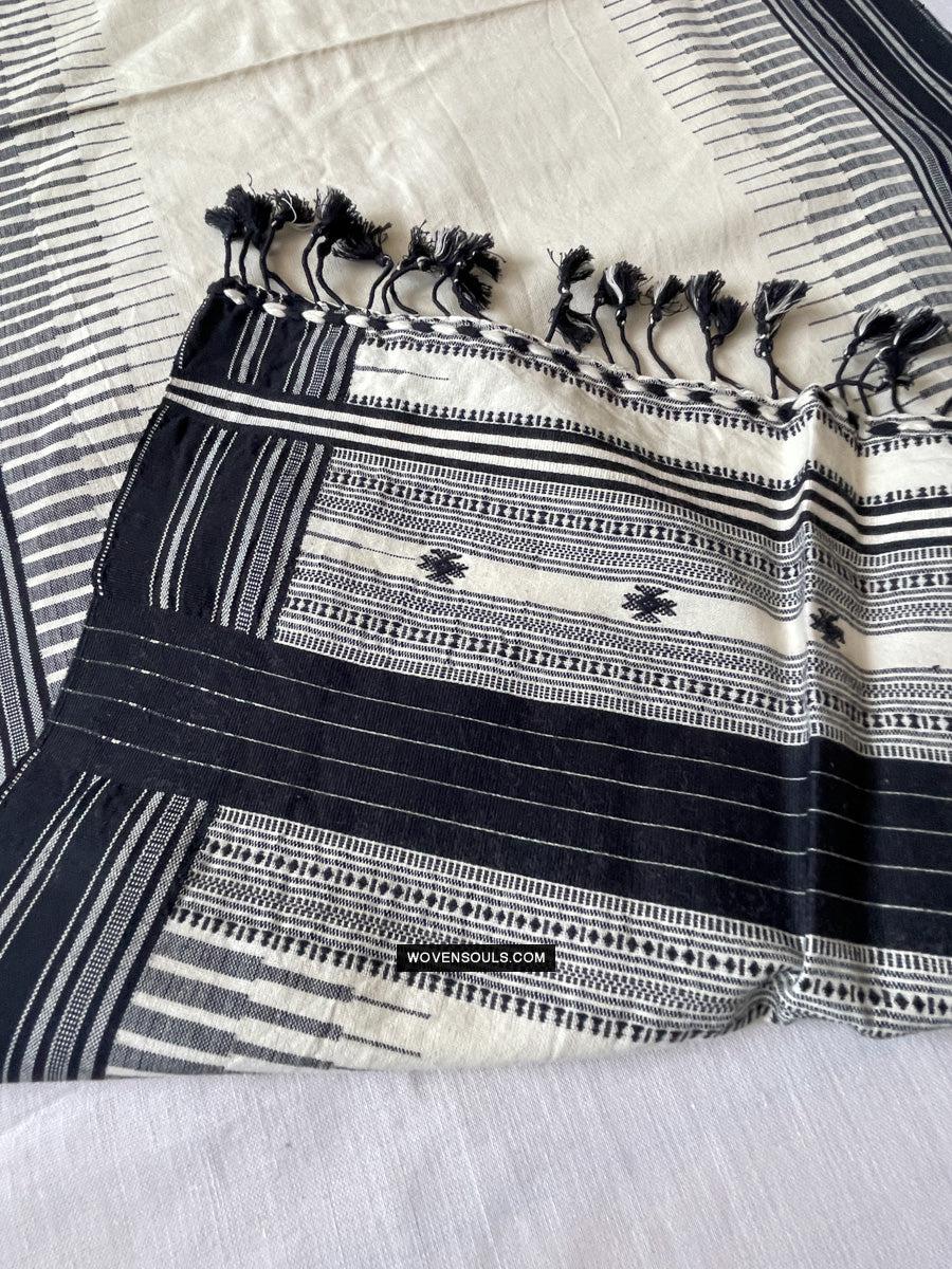 1701 Handwoven Gujarat Cotton Shawl / Stole - Recently Made-WOVENSOULS Antique Textiles & Art Gallery