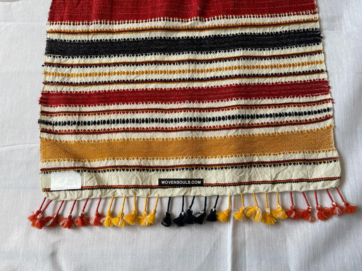1702 Handwoven Gujarat Wool Scarf / Stole - Recently Made-WOVENSOULS Antique Textiles & Art Gallery