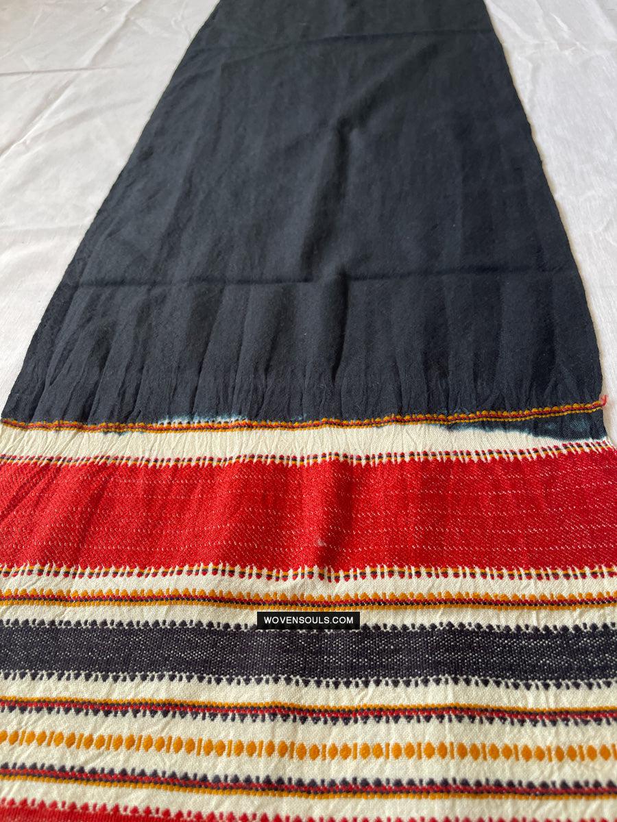 1702 Handwoven Gujarat Wool Scarf / Stole - Recently Made-WOVENSOULS Antique Textiles & Art Gallery