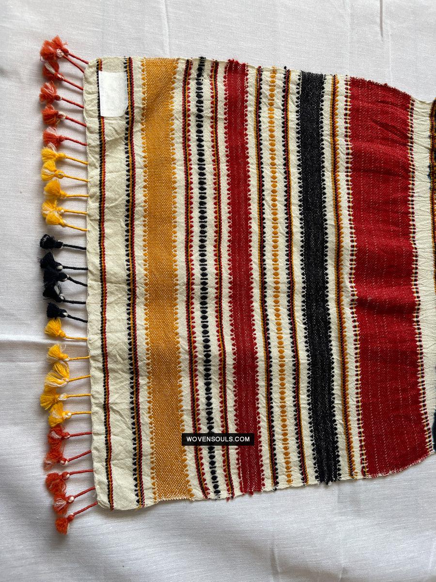 1702 Handwoven Gujarat Wool Scarf / Stole - Recently Made-WOVENSOULS Antique Textiles & Art Gallery