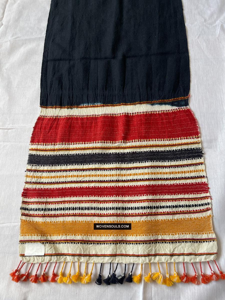 1702 Handwoven Gujarat Wool Scarf / Stole - Recently Made-WOVENSOULS Antique Textiles & Art Gallery