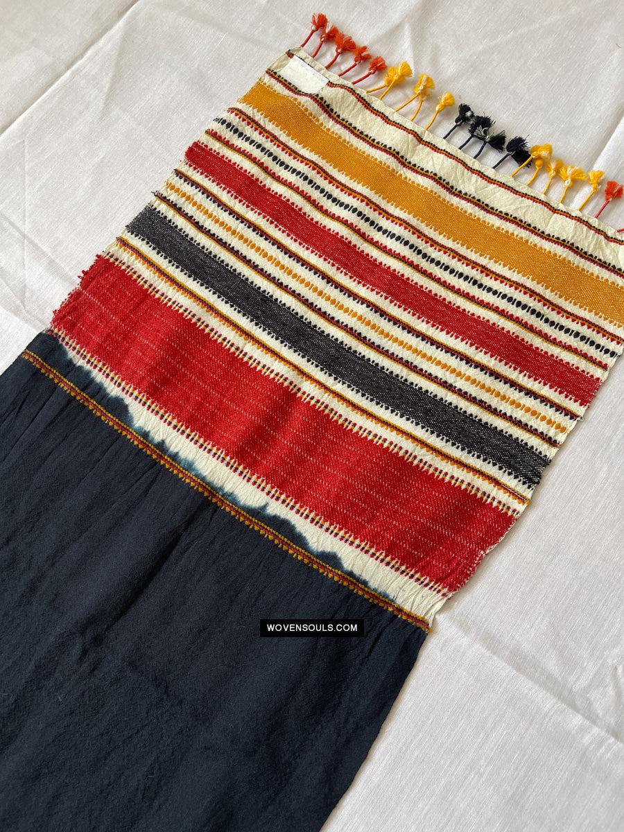 1702 Handwoven Gujarat Wool Scarf / Stole - Recently Made-WOVENSOULS Antique Textiles & Art Gallery