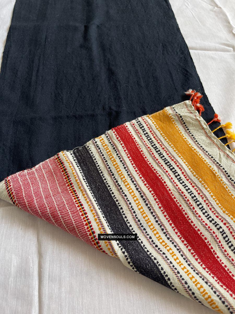 1702 Handwoven Gujarat Wool Scarf / Stole - Recently Made-WOVENSOULS Antique Textiles & Art Gallery