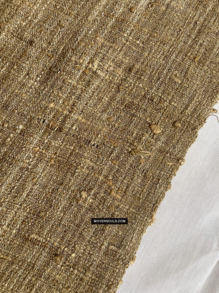 1705 SOLD Heavy Handspun Handwoven Raw Silk Beige Shawl-WOVENSOULS Antique Textiles & Art Gallery