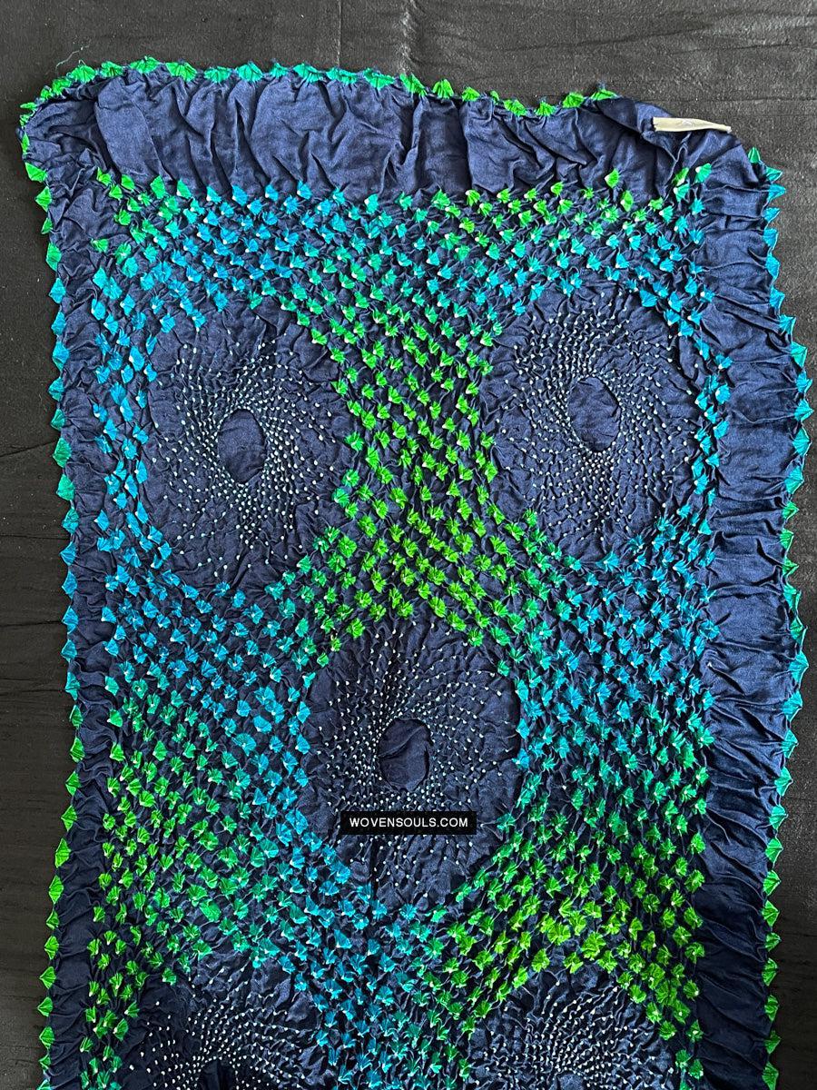 1708 Rajasthan Bandhani Bandhini Bandhej Sillk Tie-Dye Shawl Stole-WOVENSOULS Antique Textiles & Art Gallery