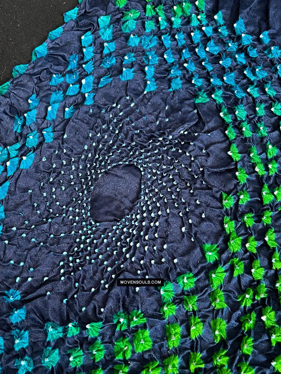 1708 Rajasthan Bandhani Bandhini Bandhej Sillk Tie-Dye Shawl Stole-WOVENSOULS Antique Textiles & Art Gallery