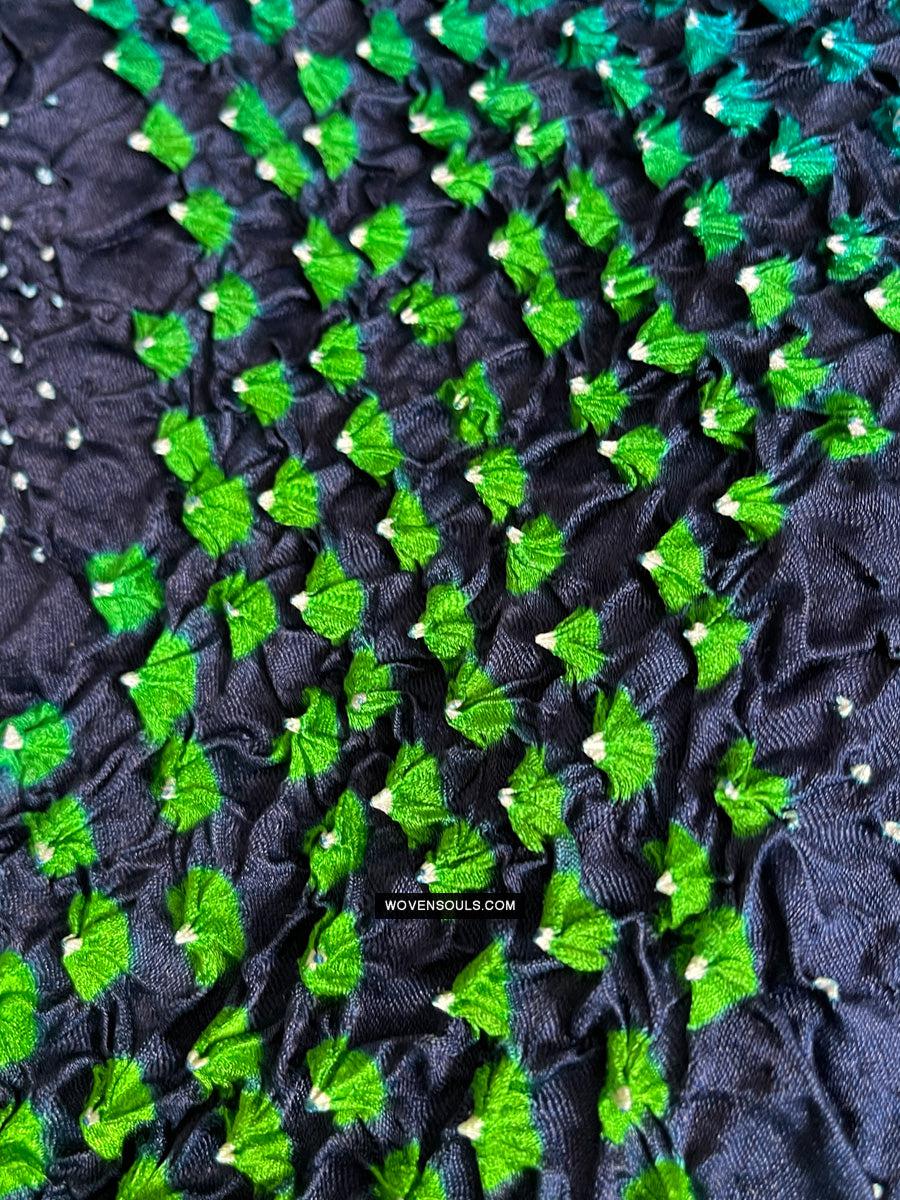 1708 Rajasthan Bandhani Bandhini Bandhej Sillk Tie-Dye Shawl Stole-WOVENSOULS Antique Textiles & Art Gallery